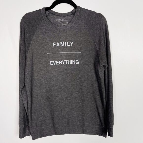 Good Hyouman XSmall Black Sand Gray Family Over Everything Sweatshirt Crew Neck - Picture 1 of 9